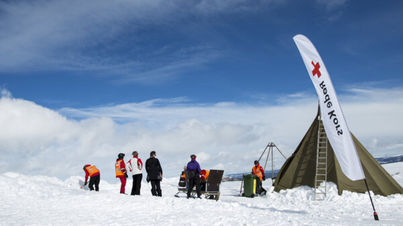 Bildet viser lavvoleiren til Røde Kors på Golsfjellet.