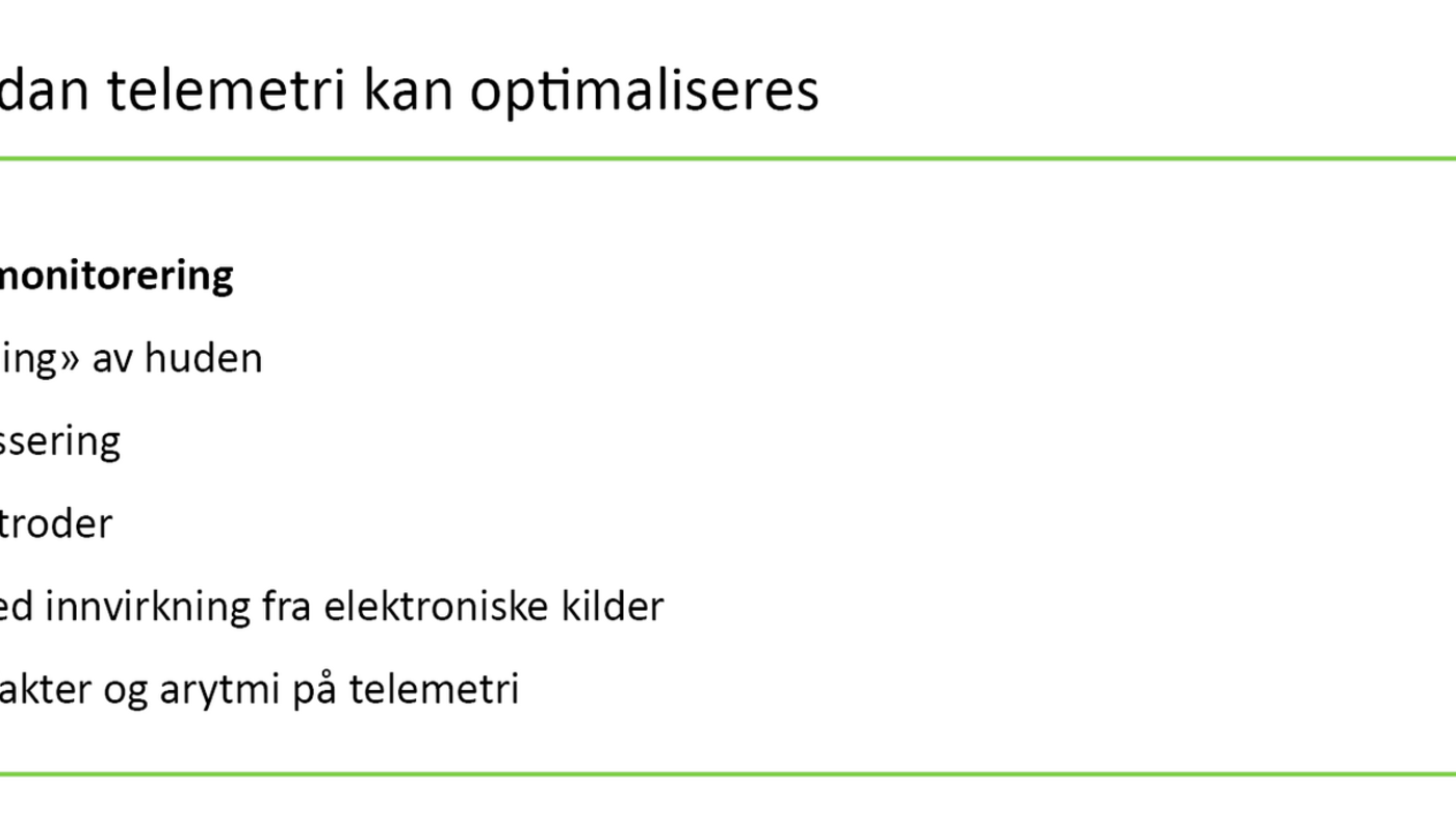 Figur 3. Råd om hvordan telemetri kan optimaliseres