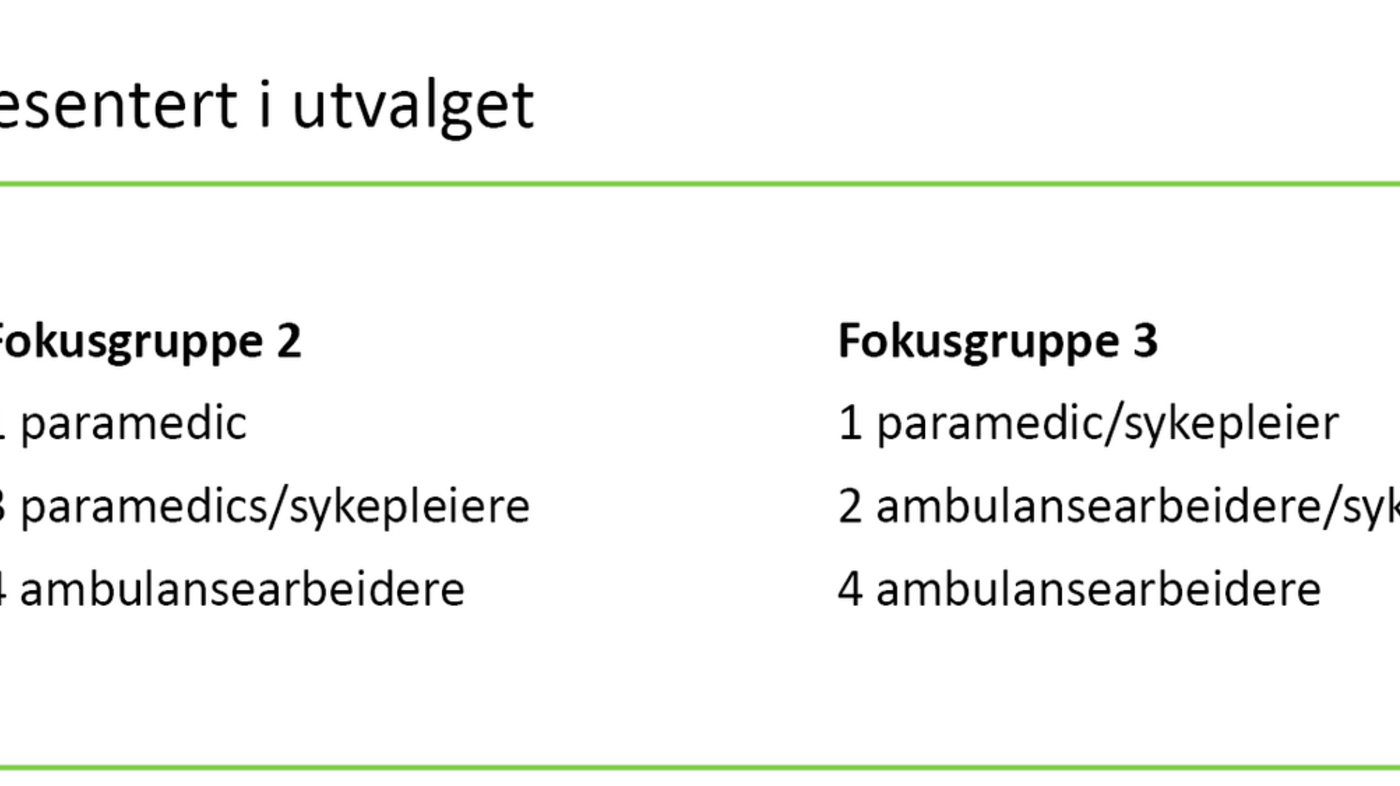 Tabell 1 Tabell 1. Profesjoner representert i utvalget