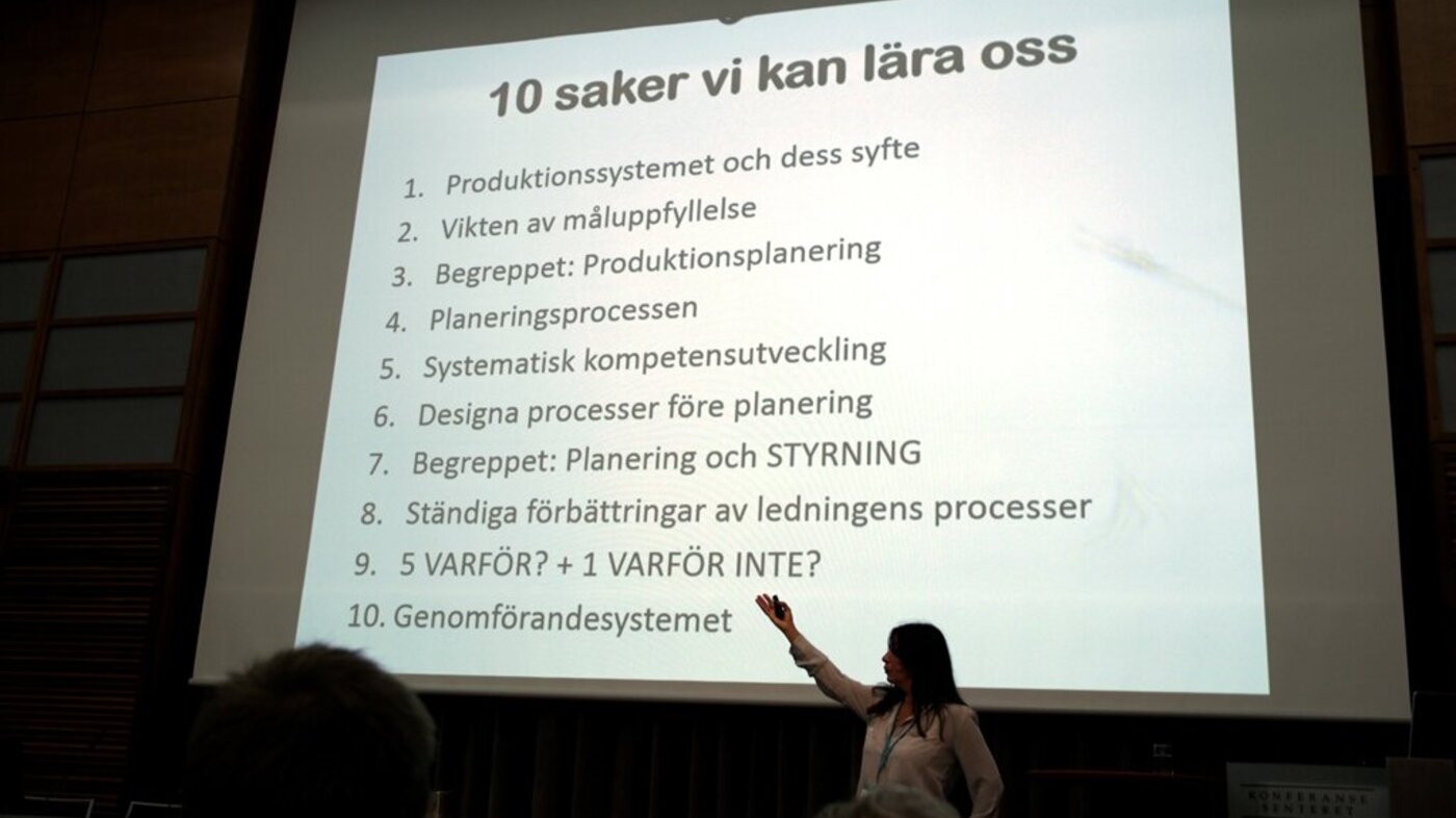 Ti punkter for bedre styring i helsetjenesten. Bilde fra Palmgrens foredrag
