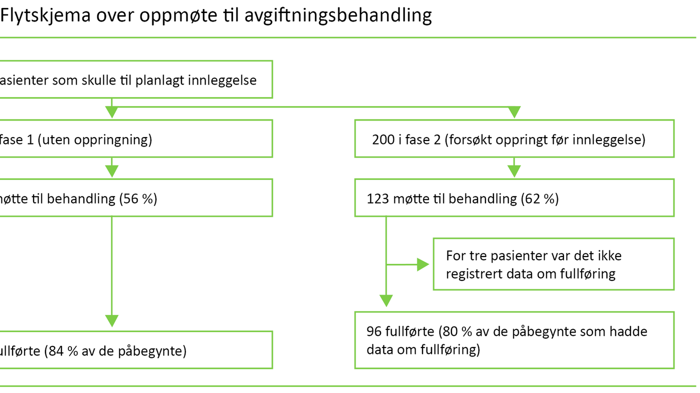 Figur 1. Flytskjema over oppmøte til avgiftningsbehandling