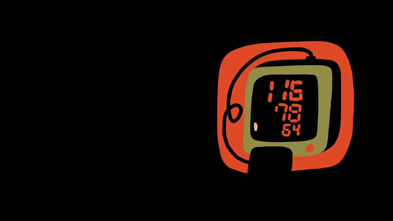 Illustrasjonen viser et blodtrykksapparat.