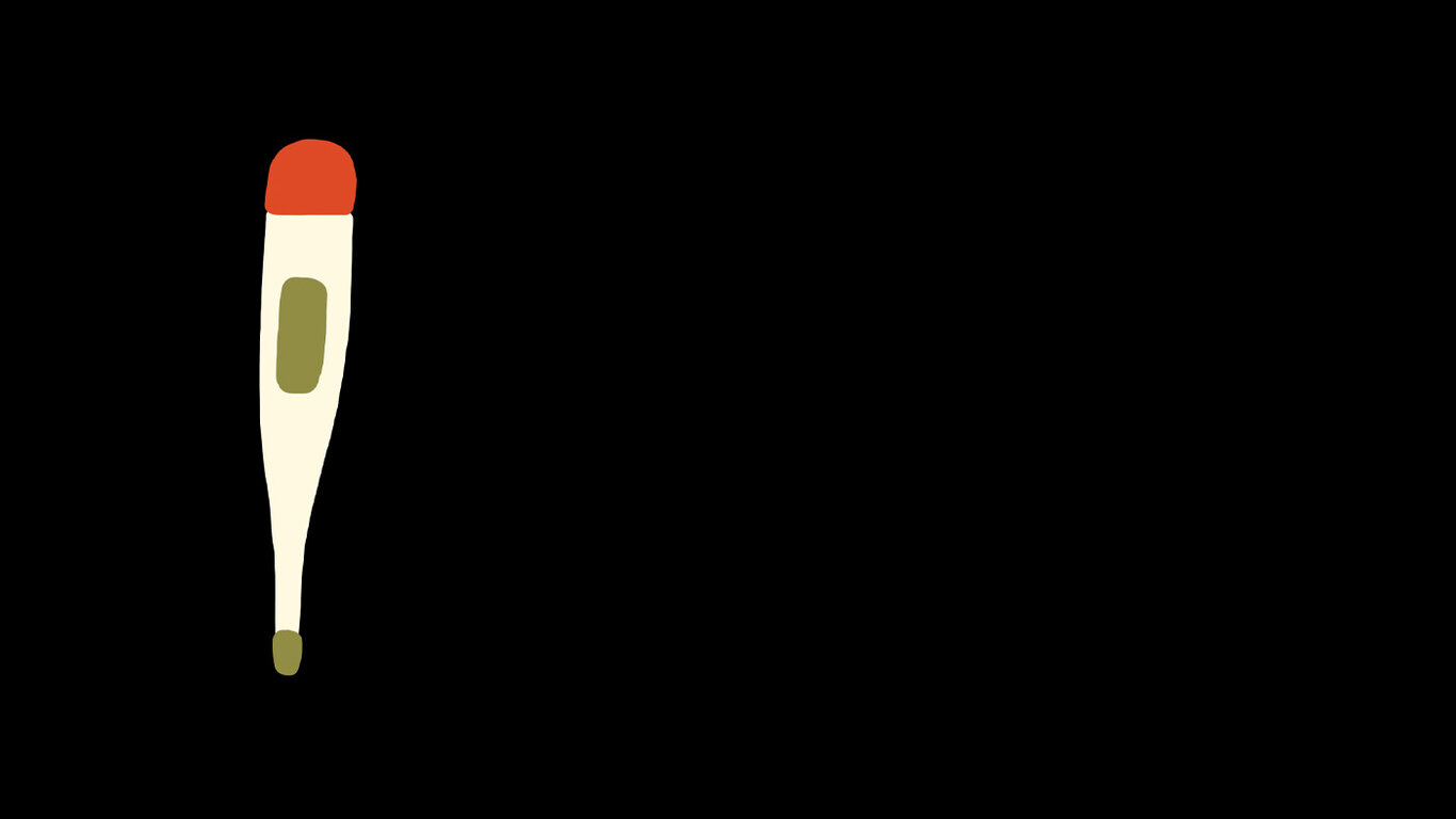 Illustrasjonen viser et termometer.