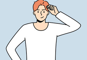 Illustrasjonen viser en mann som tenker.