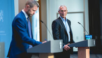  Helse- og omsorgsminister Bent Høie og departementsråd Bjørn-Inge Larsen i helse- og omsorgsdepartementet