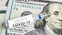 bildet viser 100 dollar og vaksine