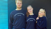 Elevene som har skrevet oppgave fra venstre Knut Garshoel, Ailin Gammelsæther og Kristine Barstad