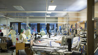 Bildet viser covid-19-pasienter ved Haukeland universitetssjukehus