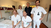 Mannlige sykepleiere på akuttmottaket på sykehuset i Sandnessjøen