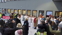 Bilde fra demonstrasjon utenfor Nordlandssykehuset Lofoten