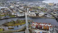 Bildet viser oversiktsbilde av Steinkjer sentrum
