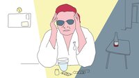 Bildet viser en illustrasjon av en sykepleier som sliter med rusmisbruk