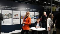 Bildet viser Lill Sverresdatter Larsen på ICN kongress