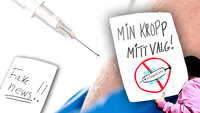 Illustrasjonsbilde av vaksinasjon og plakater