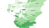 bilde av rogaland med de ulike lønnsforskjellen i farger
