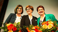 Landsmøte 2015
NSF-ledelse: Nestleder Solveig Bratseth, NSF-leder Eli Gunhild By, 2. nestleder Karen Bjøro
