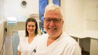 Bildet viser Kristin Horten og Morten Indreiten, sykepleiere i Feltpleien i Oslo.