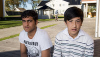 Noorullah Dawlatzai og Naqibullah Rahimi fra Afghanistan på mottak for enslige mindreårige i Spydeberg i Østfold.