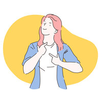 Illustrasjonen viser en kvinne som peker mot halsen sin.