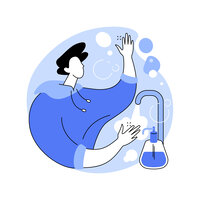 Illustrasjonen viser en kvinne som vasker hender.