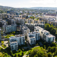 Dronebilde fra Nydalen i Oslo