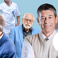 Bildet viser mange eldre menn