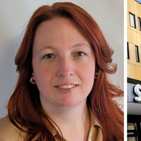 bilde av camilla dahlstrøm og sykehuset i østfold