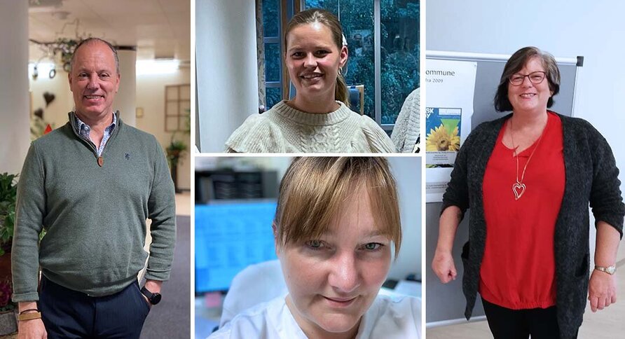 Bildet viser portrettbilder av Øyvind Jørgensen, Mona Storkaas, Grith Petersen og Tone Steinfeld.